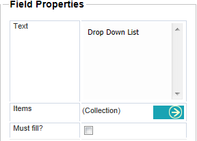 Drop Down List Field Properties